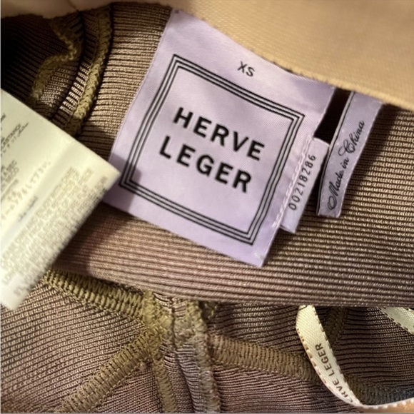 Herve Leger Fioella Bandage Legging Pants in Gravel Neutral Beige Size XS - Picture 7 of 12